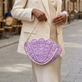 Lilac Seashell Crochet Bag
