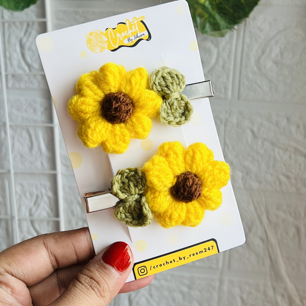 Sunflower Hair Clips