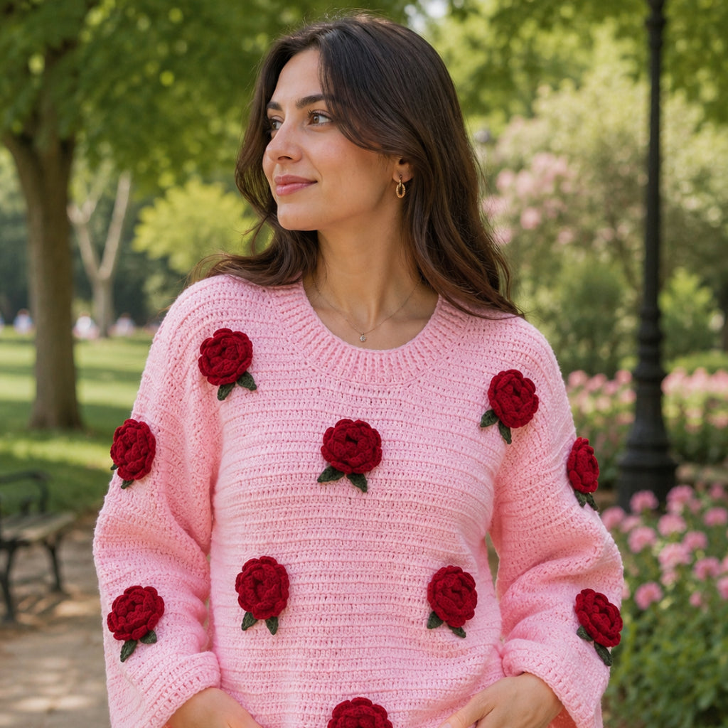 Vintage Romance Crochet Pullover