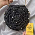 Crochet 3D Rose Bag