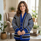 Midnight Cobalt Granny Cardigan