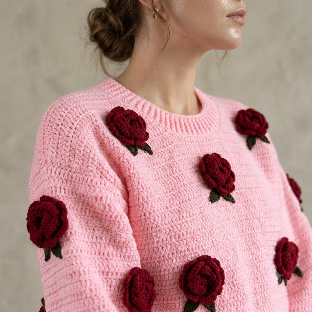 Vintage Romance Crochet Pullover