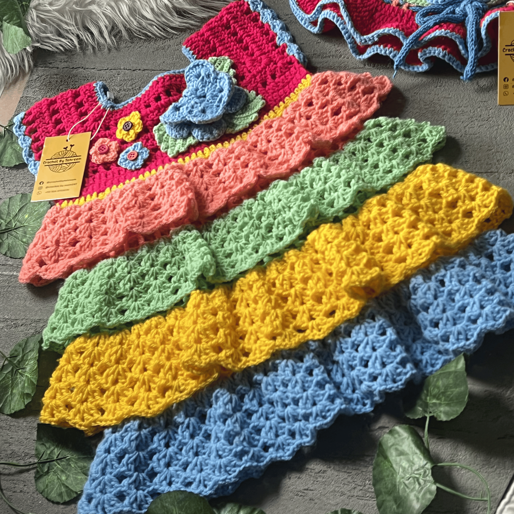 Enchanted Garden Ruffle Frock with Cap