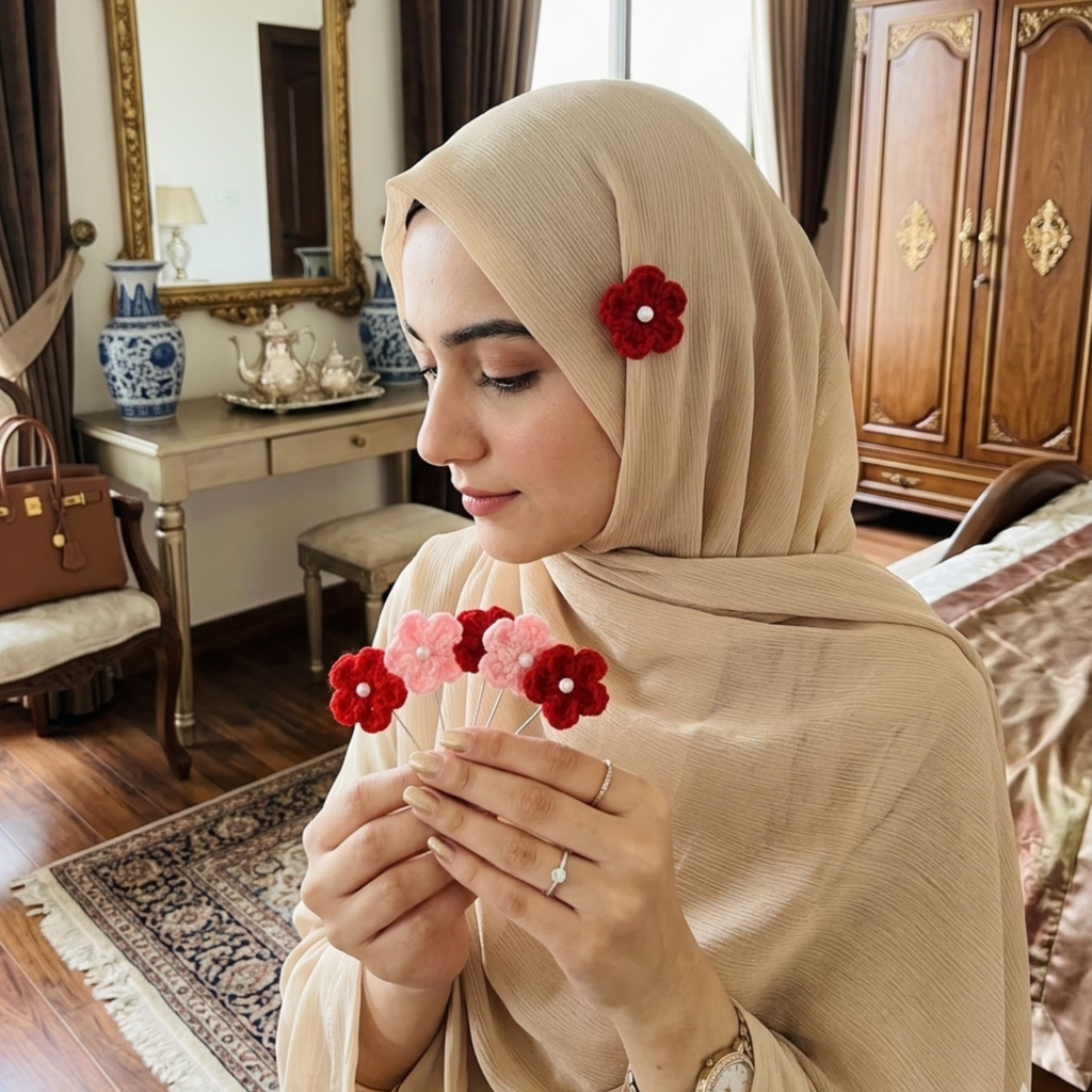 Floral Hijab Pins(Pack of 10)