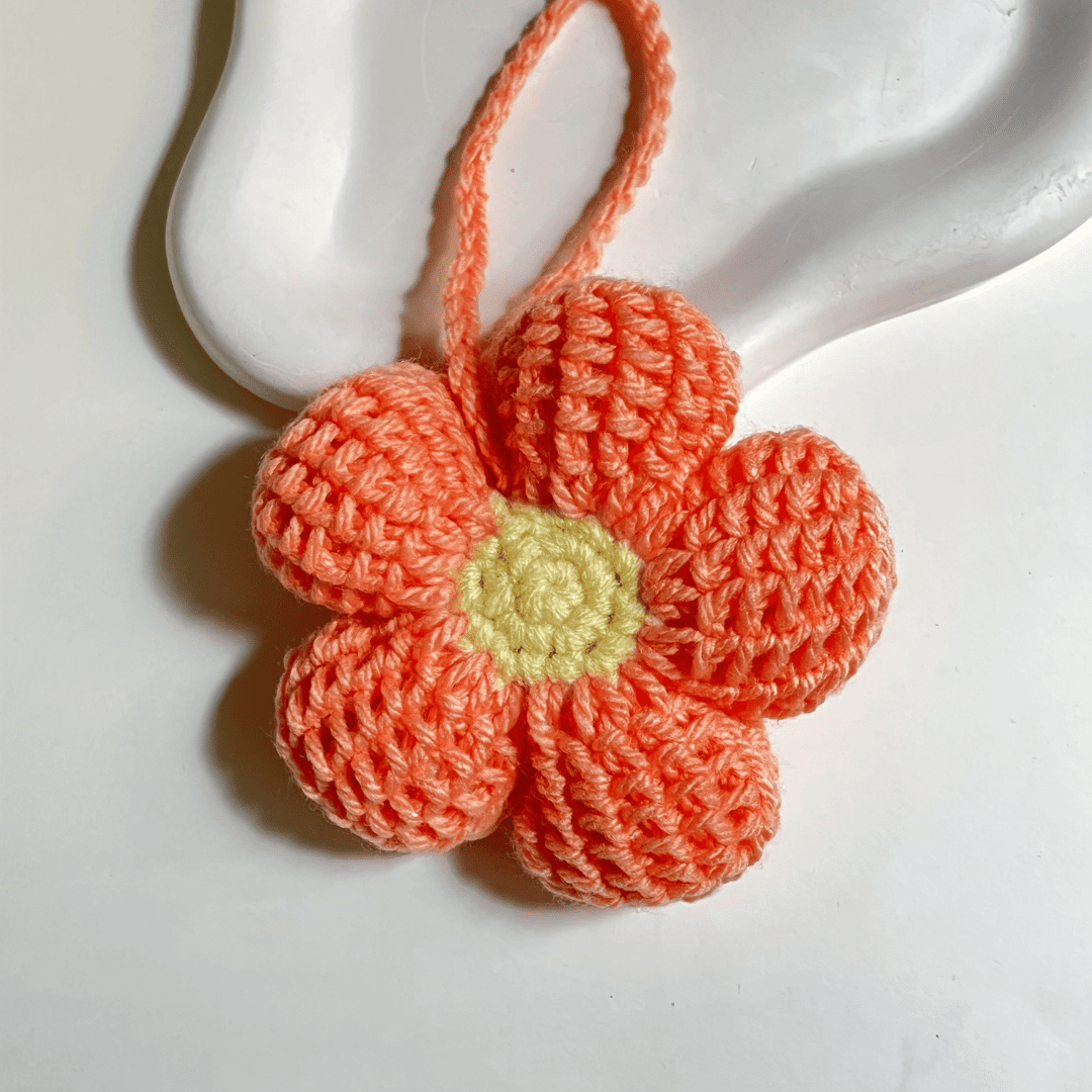 Tunisian Daisy Bag Charms