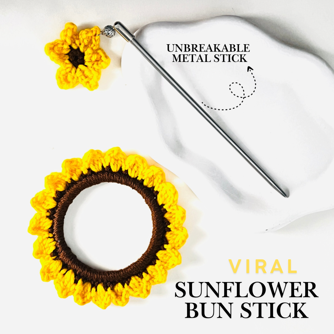 Viral Sun Flower Bun Stick