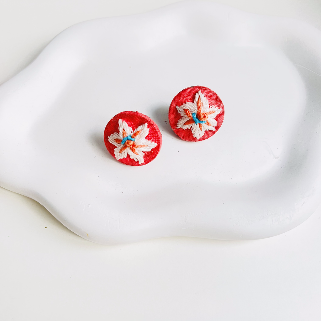 The Crimson Flora Studs