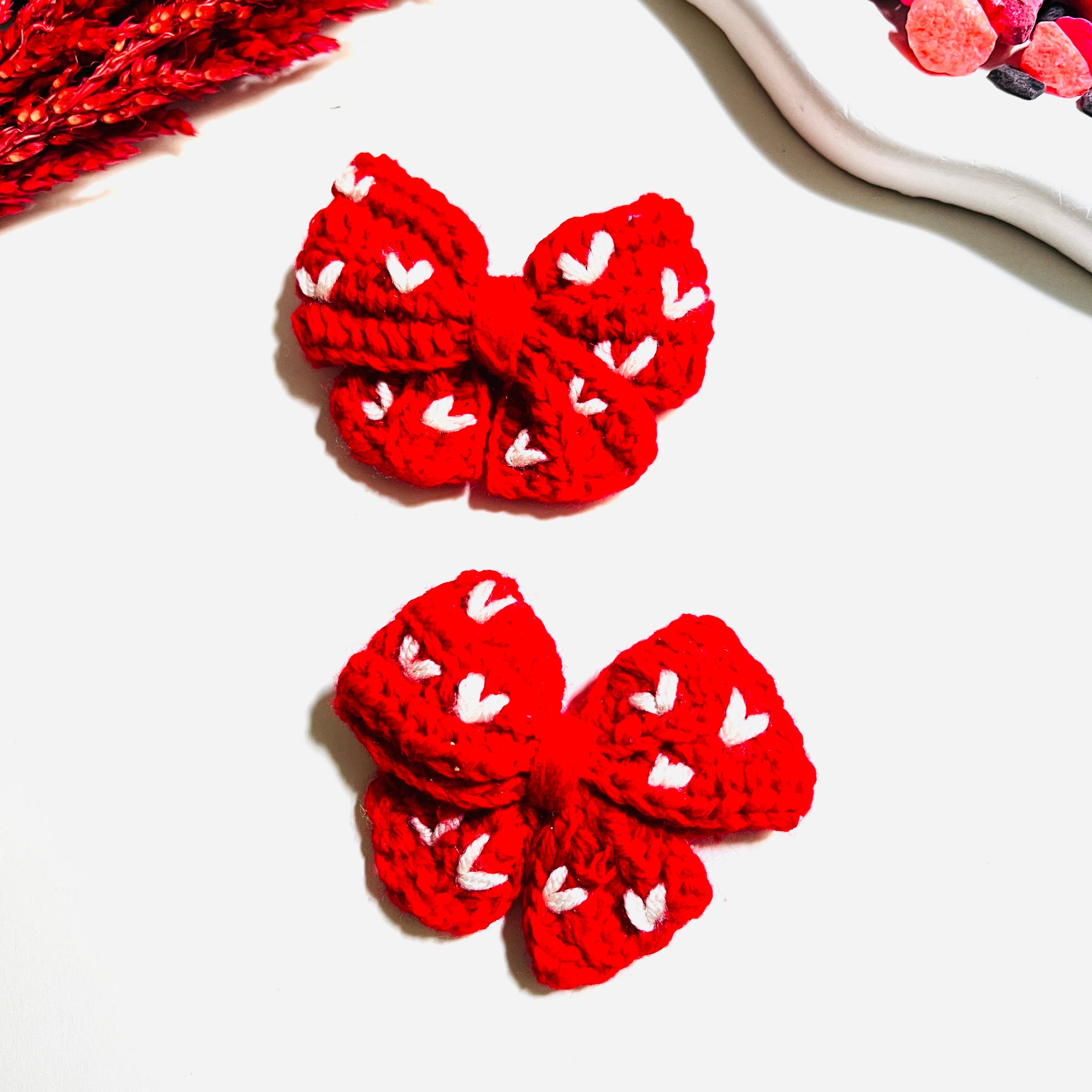 SweetHeart Crochet Bows