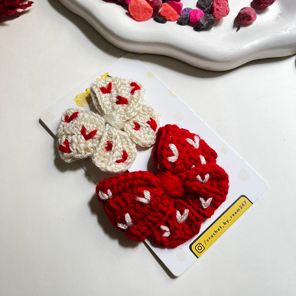 SweetHeart Crochet Bows