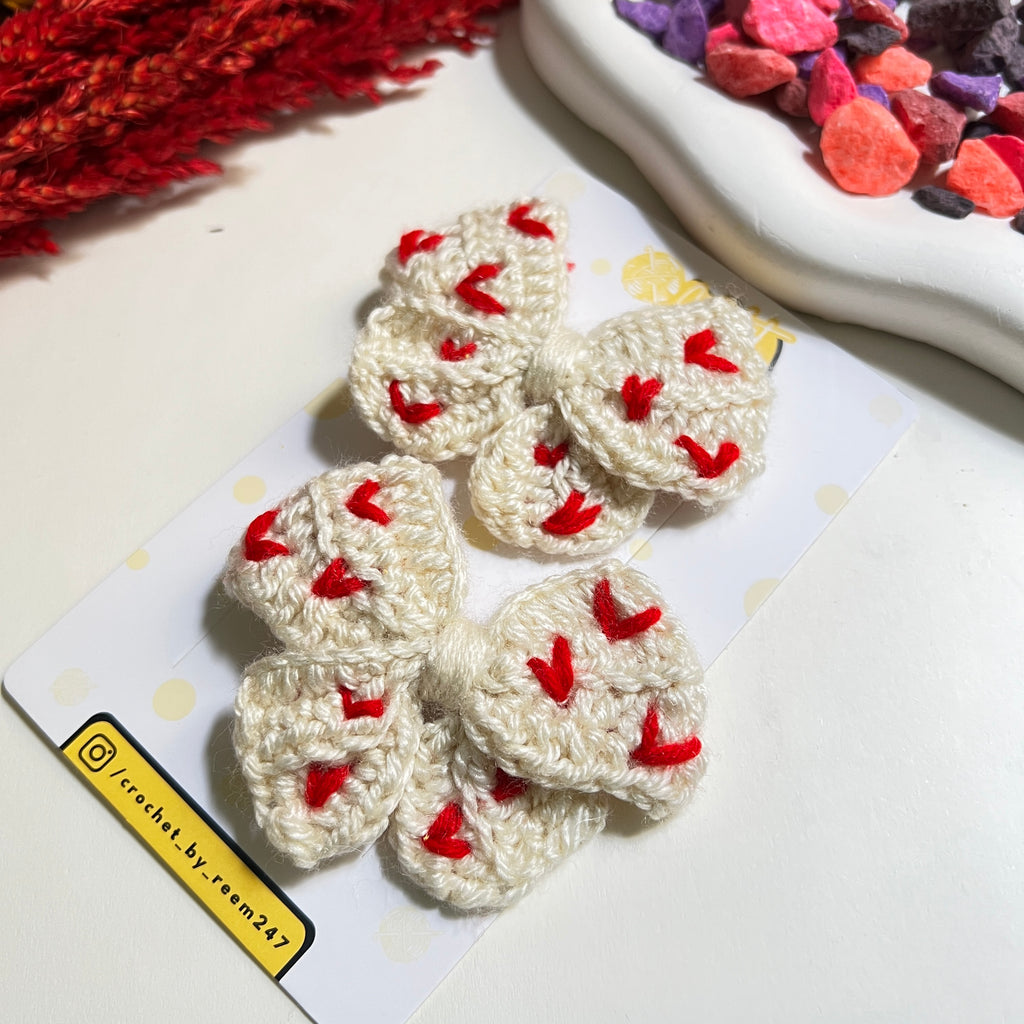 SweetHeart Crochet Bows