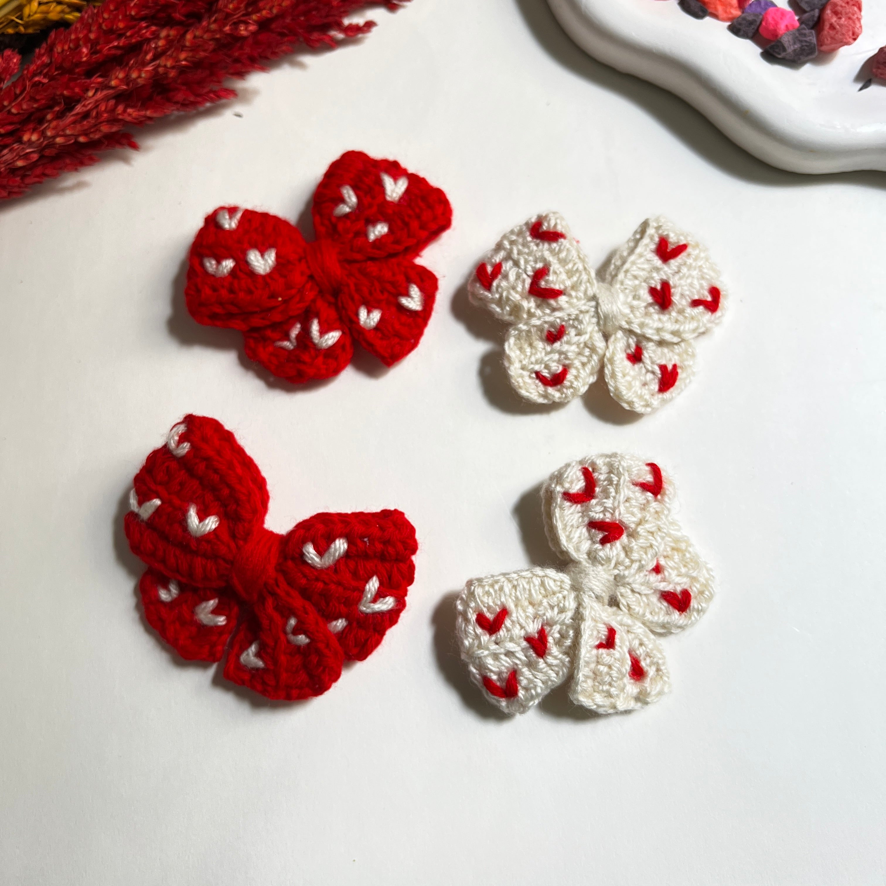 SweetHeart Crochet Bows