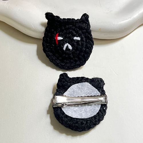 Black Kitty Hair Clips