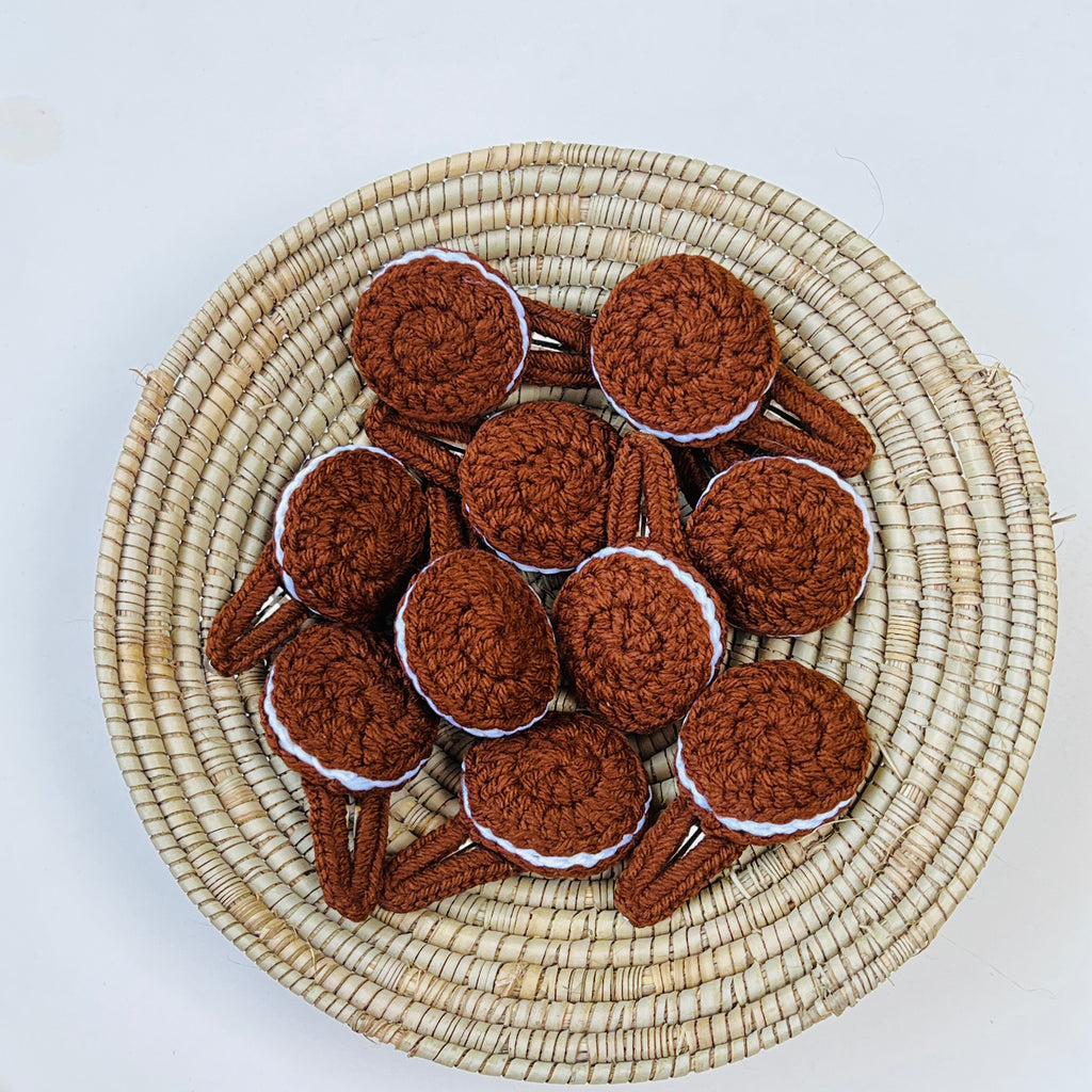 Chocolate Cookie Hair Clips