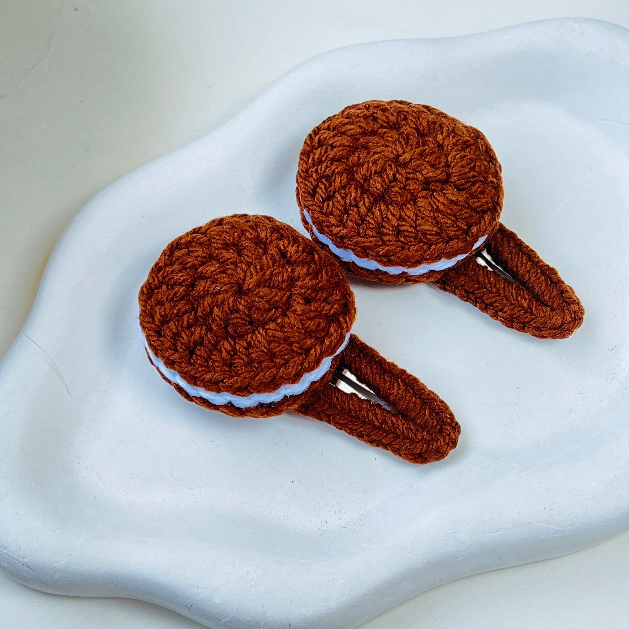 Chocolate Cookie Hair Clips