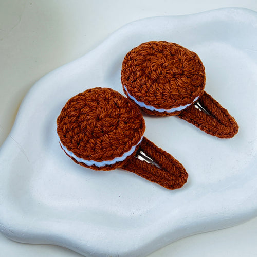 Chocolate Cookie Hair Clips