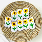 Hand Embroidred Sun Flower Clips