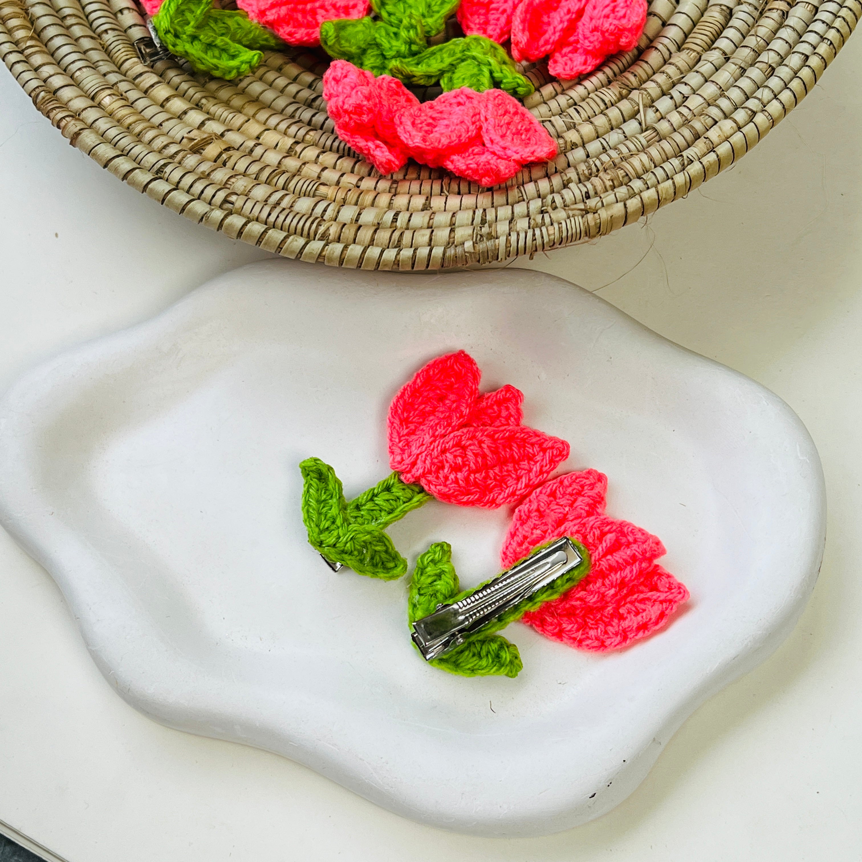 Tulip Blush Hair Clips