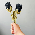 Aesthetic Crochet Black Rose