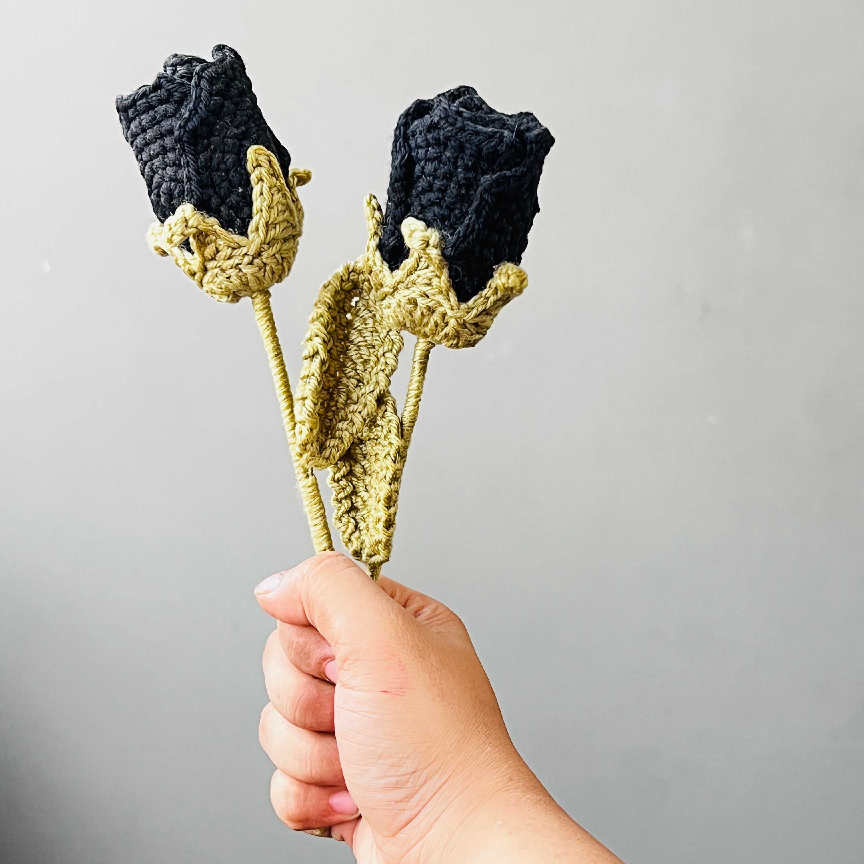 Aesthetic Crochet Black Rose