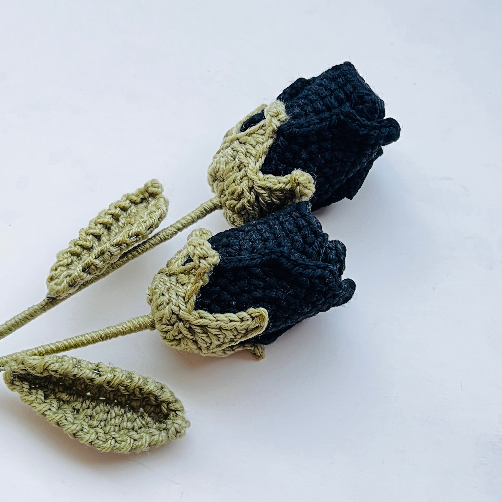 Aesthetic Crochet Black Rose