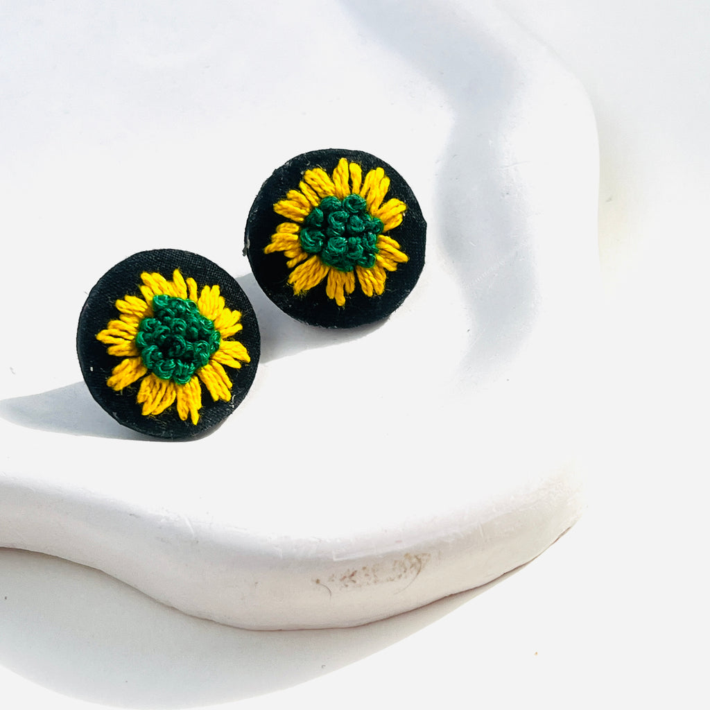 Sunflower Button Studs