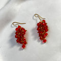 Crimson Crystel Bunch Earings