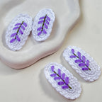 Hand Embroidred Lavender Clips