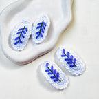 Hand Embroidred Lavender Clips