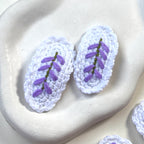 Hand Embroidred Lavender Clips