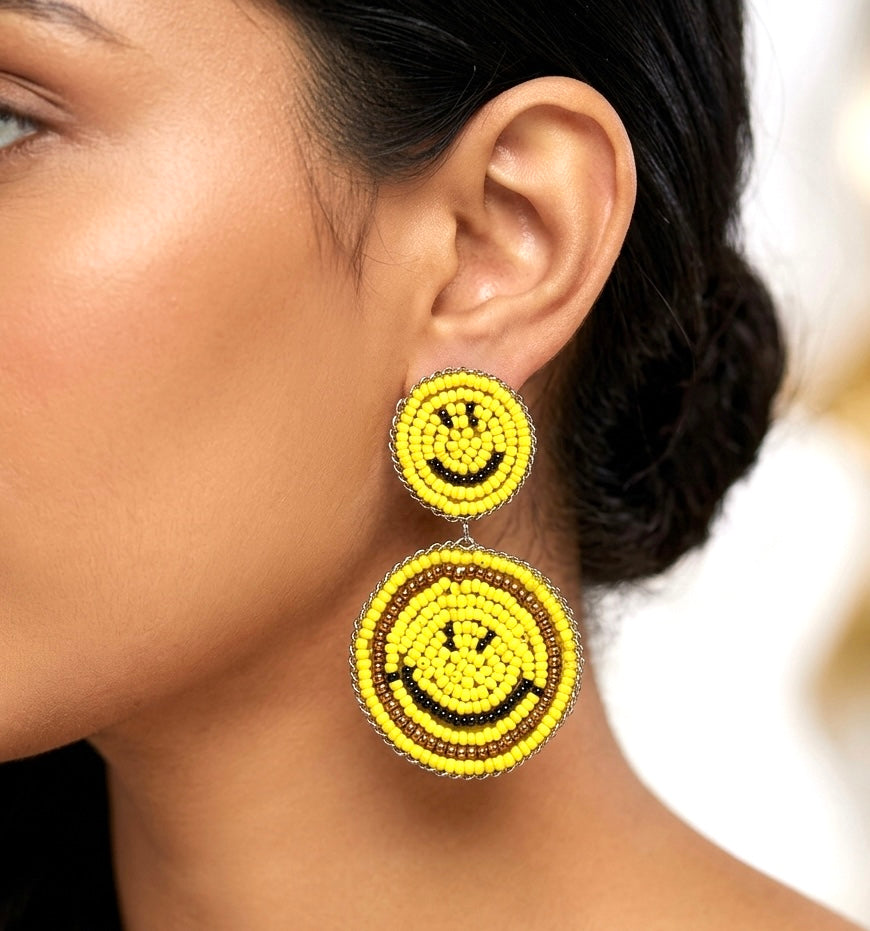 Smily Face Beaded Earings