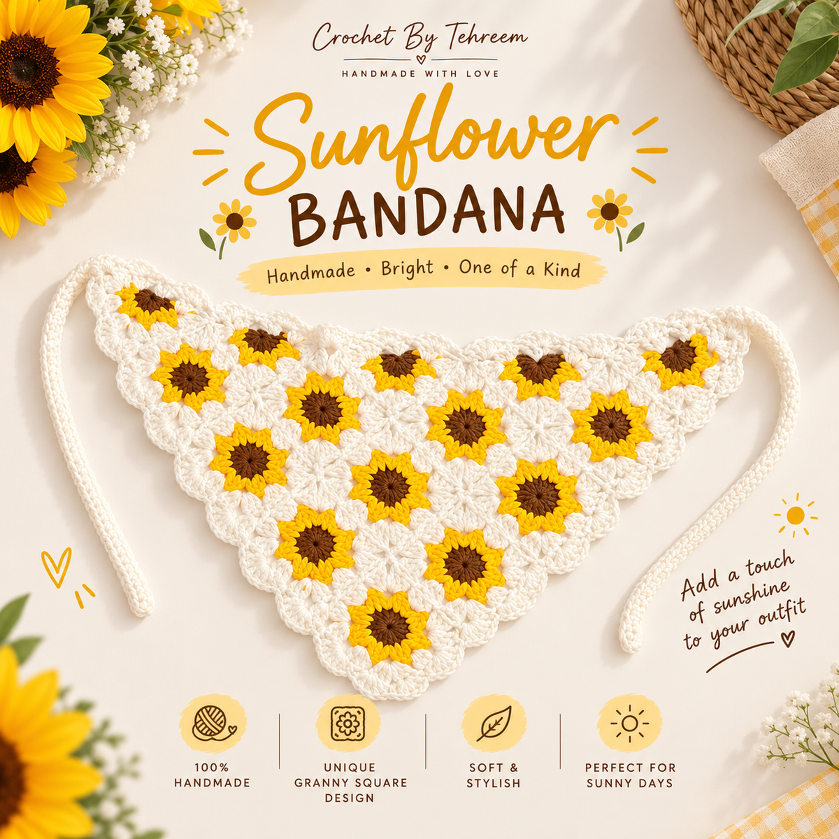 Sunflower Granny Bandana
