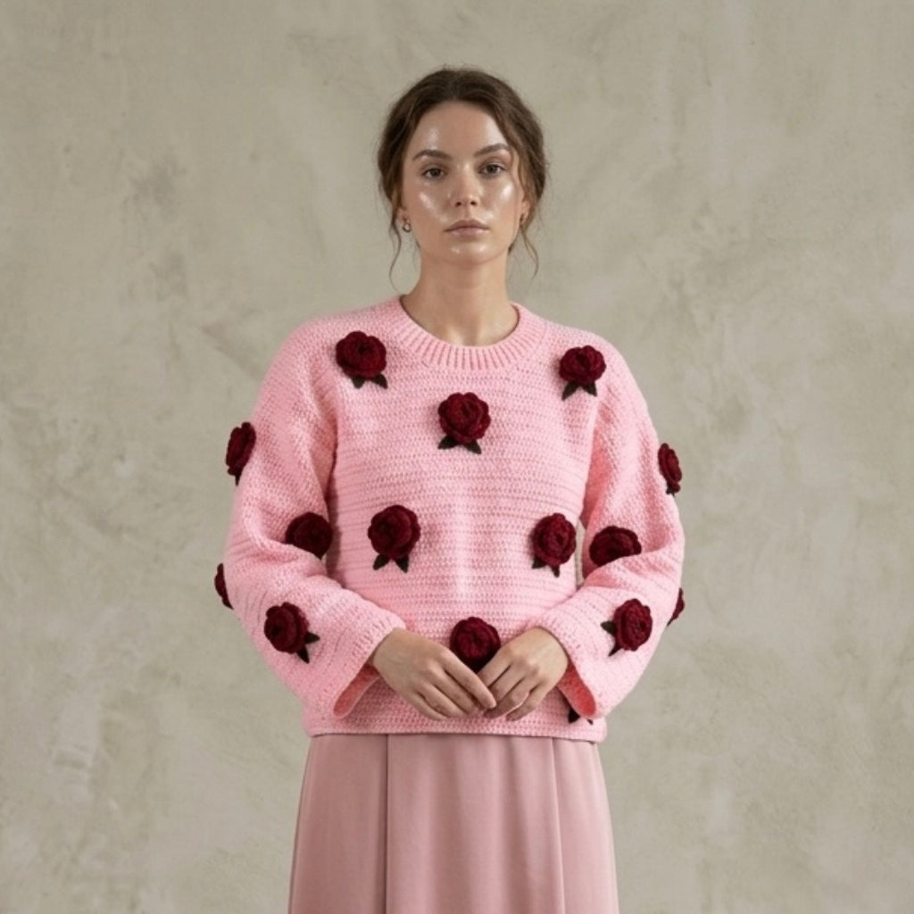 Vintage Romance Crochet Pullover